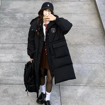 Winter 2022 new breadwear cotton-padded coat female black medium long hooded cotton-padded jacket coat 534
