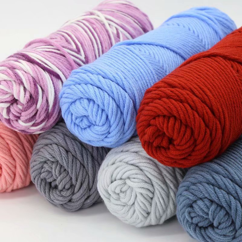 8 lovers cotton wool yarn coarse wool yarn diy scarf thread rod needle thread Milk cotton silk multi-strand wool wholesale 38 details Picture