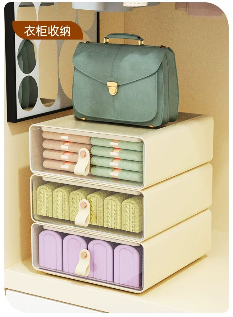 K10-2746 Transparent drawer storage box is a large-capacity storage box and cabinet that can be stacked on the desktop of an office and dormitory detail image 13