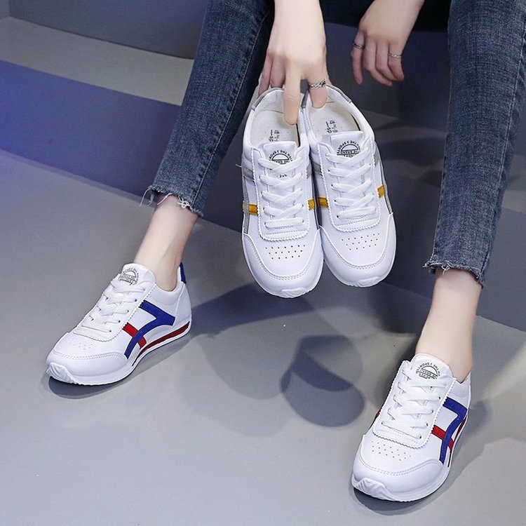 Women's casual shoes 2022 spring new breathable leather women's shoes Fashion Korean version of sports shoes cross-border Forrest Gump shoes women 182 details Picture