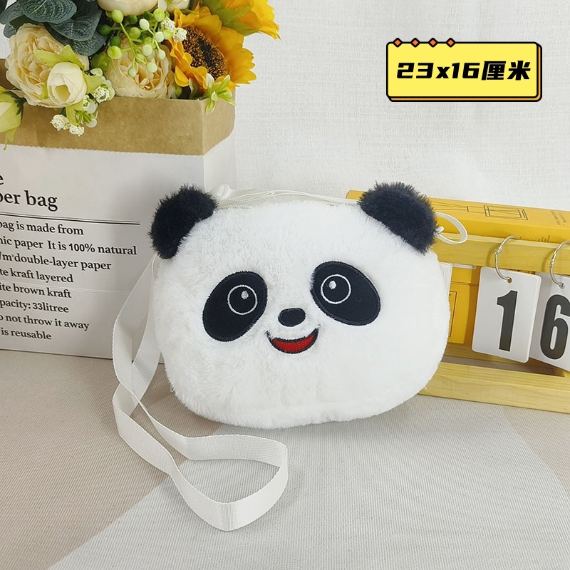 Animal plush backpack, cartoon animal plush single-shoulder bag, cute cartoon bag, soft travel portable storage bag Specification image