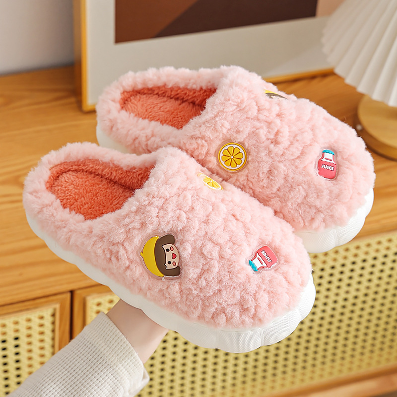 Winter slippers women home with indoor warm non-slip thick sole cartoon cotton slippers month shoes plush slippers wholesale 314