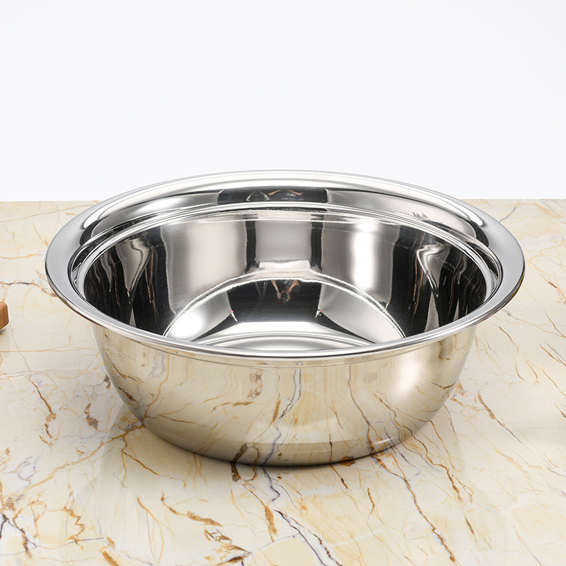 DF99413 304欧式味斗加厚圆形不锈钢盆加深家用洗菜盆子和面斗盆洗脸盆平底多用盆 DF Trading House详情图3