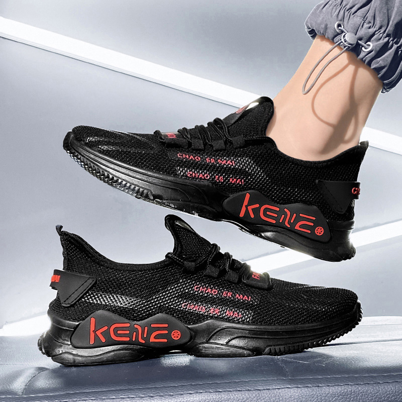 2022 spring and autumn new men's shoes flat heels low top front lace-up men's trend casual shoes mesh surface light sports shoes 131