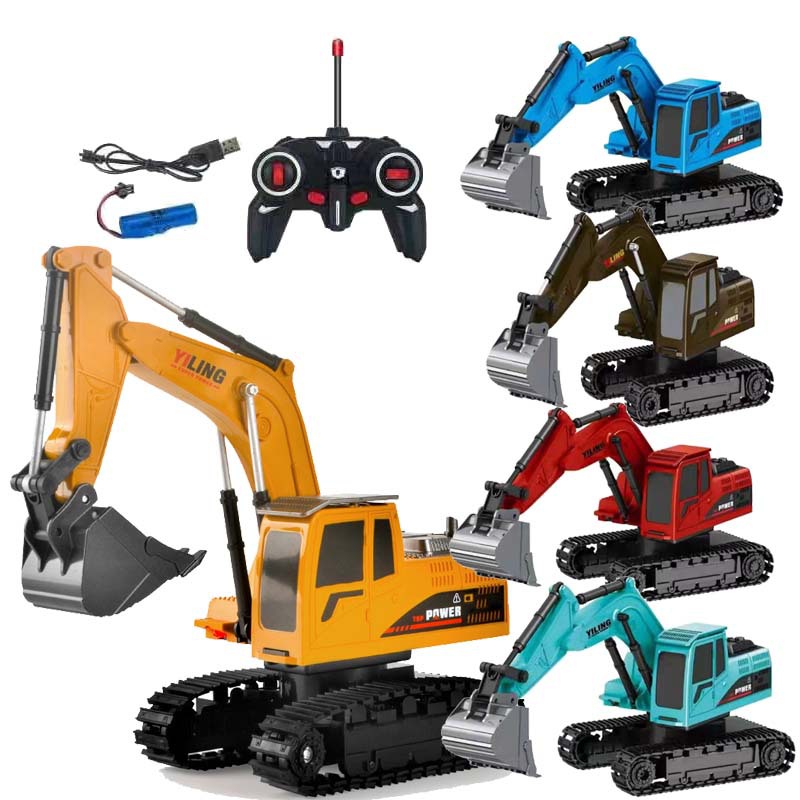 Cross-border children boys electric alloy six channel large excavation engineering car model charging toy supermarket stall 714 Item Picture