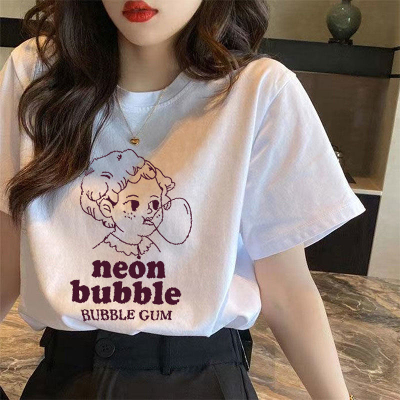 2021 spring/summer new loose short sleeve women's T-shirt half sleeve women's T-shirt Fashion Han Fan student bestie sister dress 336 Specification drawing