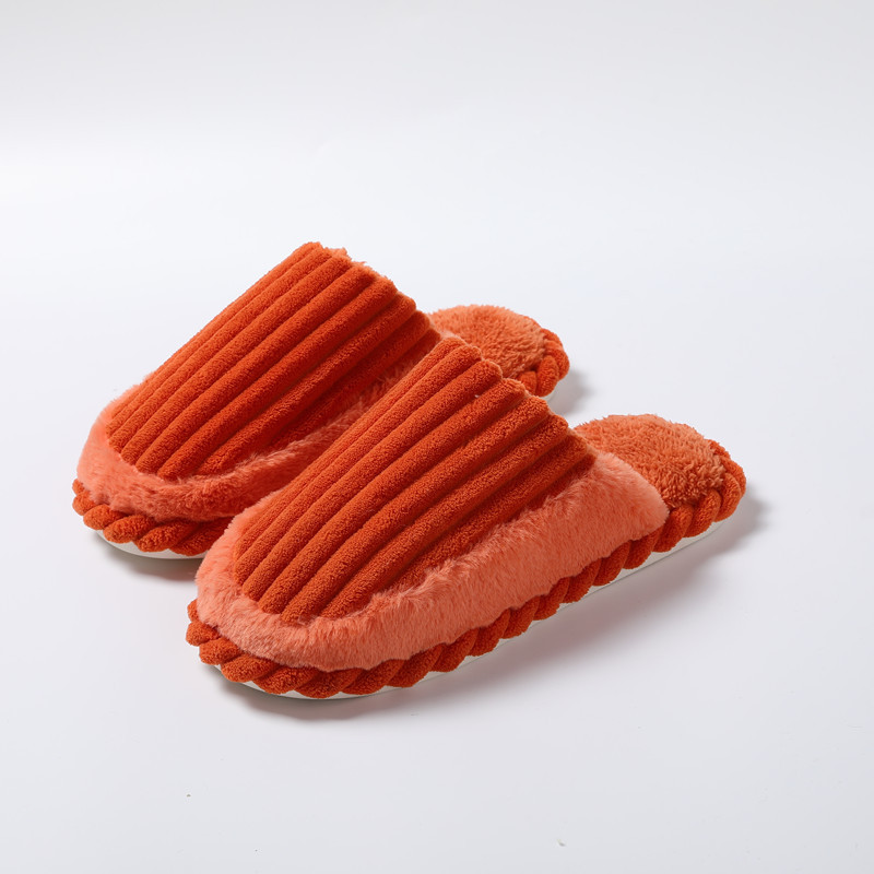 Manufacturers direct sales autumn and winter home indoor cotton slippers corduroy splicing men and women guests plush slippers wholesale 920 Item Picture