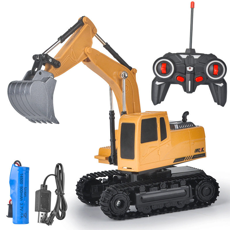 Cross-border children boys electric alloy six channel large excavation engineering car model charging toy supermarket stall 714 details Picture