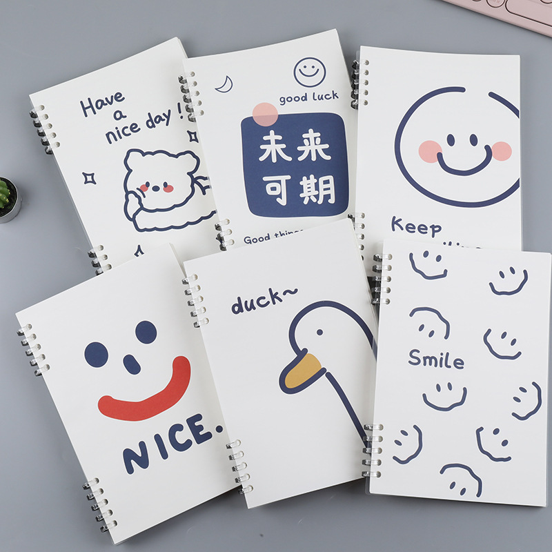 10-hole PP uncut loose-leaf book cute simple transparent cover notebook horizontal line book 10-hole core 147