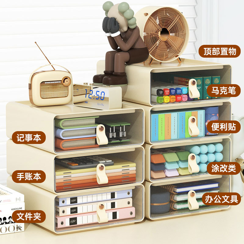 K10-2746 Transparent drawer storage box is a large-capacity storage box and cabinet that can be stacked on the desktop of an office and dormitory
