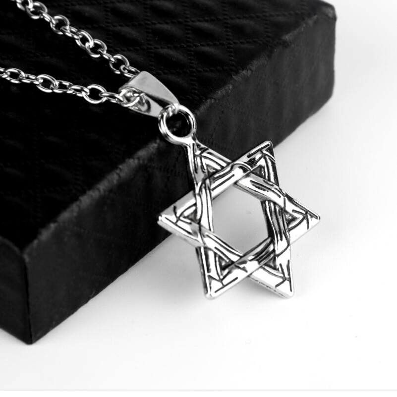 Explosive clothing gifts star the same small Daisy necklace male retro Zhang Jie six stars double sided pendant wholesale 282
