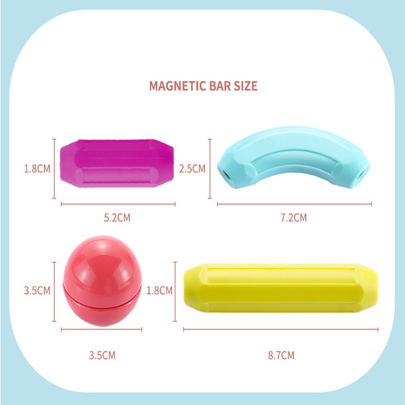 Color magnetic rod iron ball children's puzzle variable magnetic pieces with large particle building blocks magnetic toys wholesale 46 Application Scenario