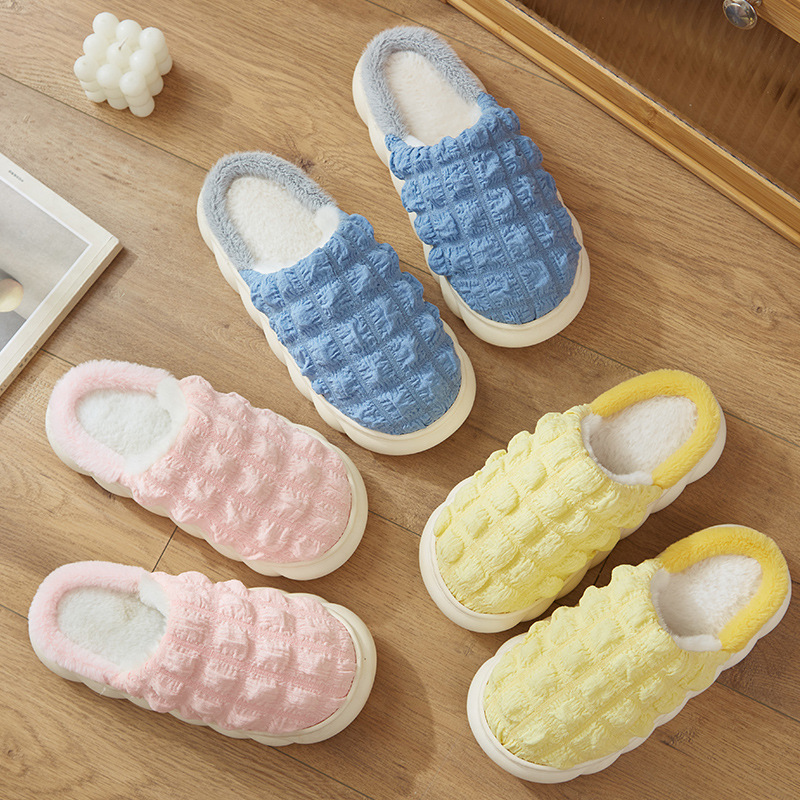 Cotton slippers home wholesale PVC super thick bottom step poo puffs couple winter indoor and outdoor warm Tiktok boom model 464 Application Scenario