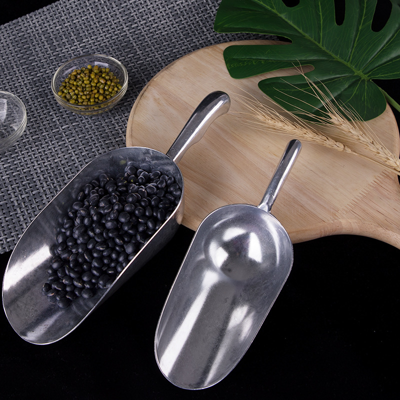 DF99908 round-head ice spatula factory direct sales, flour spatula, thickened aluminum alloy ice spatula, multi-functional food and grain spatula, rice nut feed spatula, DF Trading House details Picture