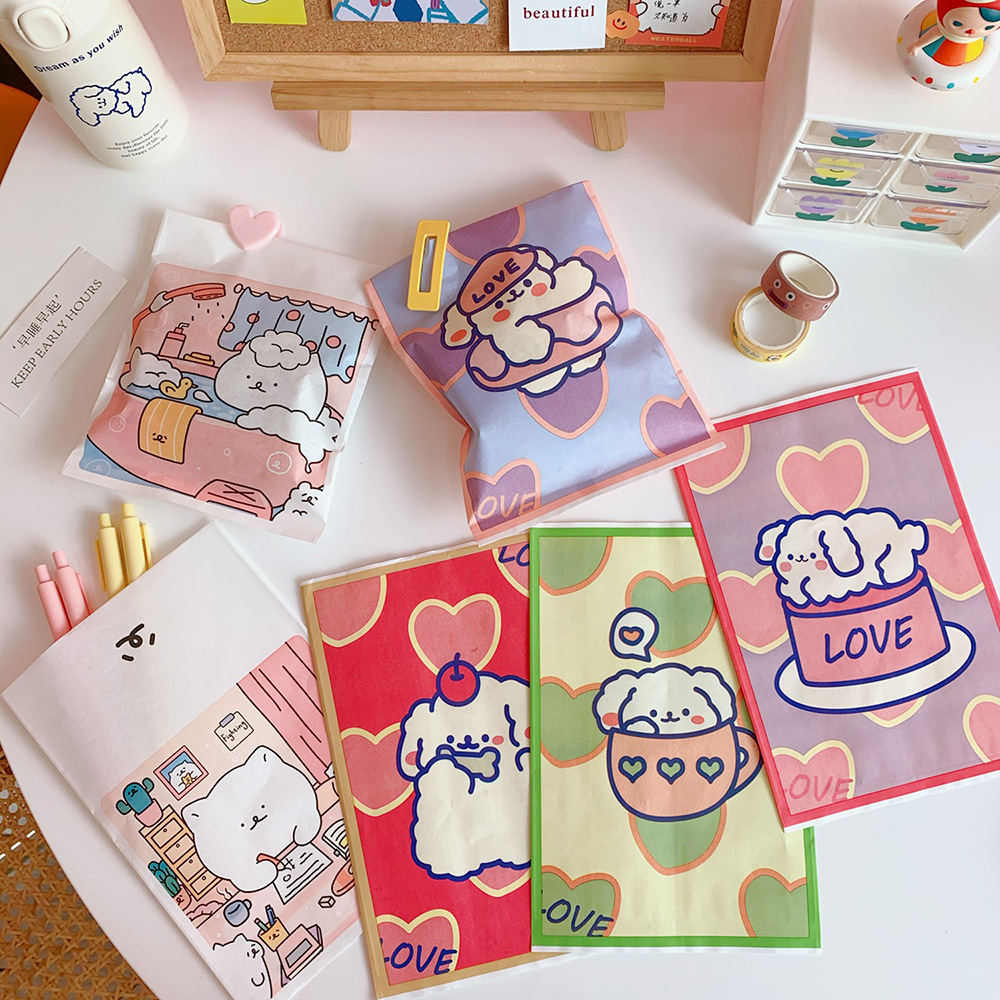 Korean version of simple ins style paper storage bag cartoon cute soft bear mini paper bag posing decorative props 687