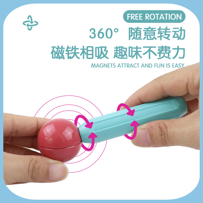 Color magnetic rod iron ball children's puzzle variable magnetic pieces with large particle building blocks magnetic toys wholesale 46 Specification drawing