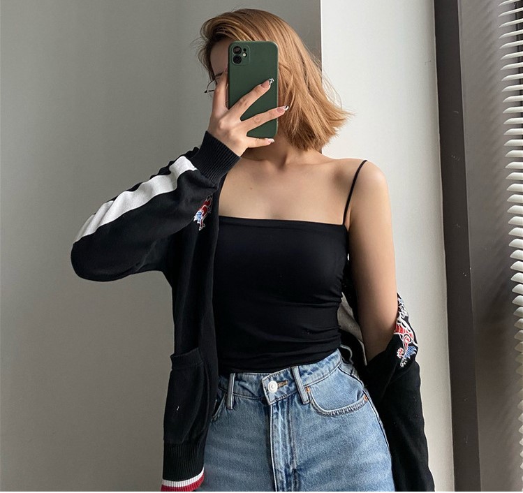 Korean version of the beautiful back halter with chest inside with chest pad Spice Girl bottom wrap chest one-piece vest wearing top 619 Application Scenario