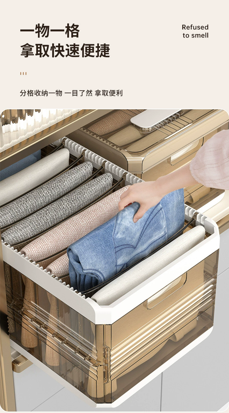 K10-2712 Clothing and trousers layered storage box, storage drawer, compartments box, home organizing wardrobe, layered basket detail image 9