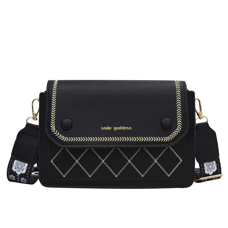 2022 new bag female Korean version of all casual western texture crossbody bag Fashion broadband single shoulder small square bag 340 Item Picture