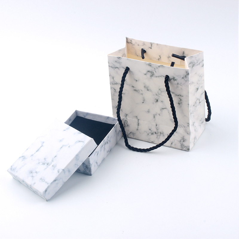 Jewelry earrings marble paper bag earrings studs earrings earrings earrings gift box consignment Marbling gift box wholesale 769