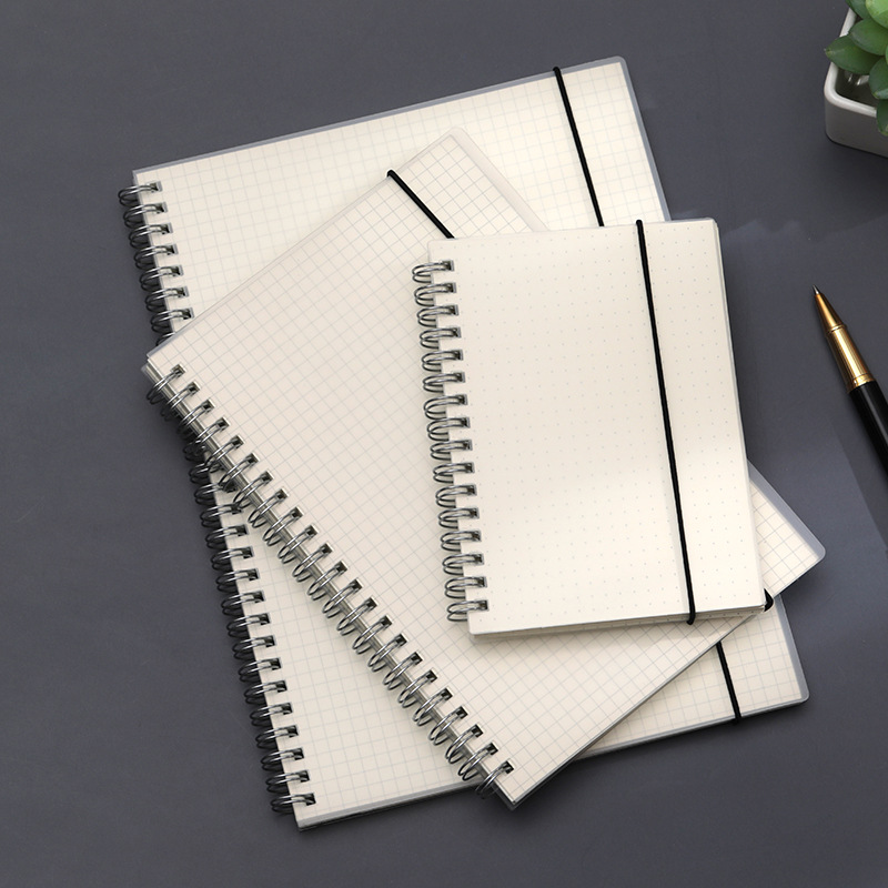 Simple Student Notebook A5/B5 frosted transparent cover coil book thickened horizontal grid can print LOGO949 details Picture