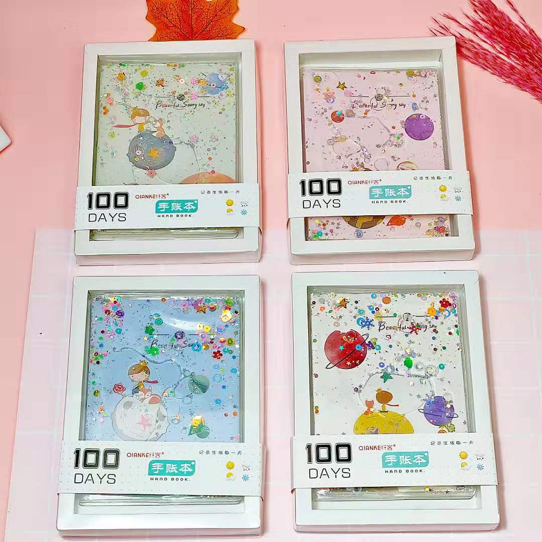 Creative Ledger Notebook Quicksand glue set This student stationery diary loose-leaf notepad Gift wholesale 958 Application Scenario