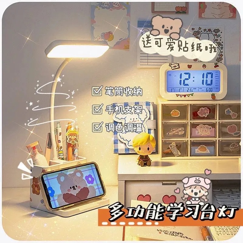 ins Desk lamp dedicated to study dormitory writing homework Charging bedroom bedside fashion children girls desk eye protection lamp 863 Application Scenario