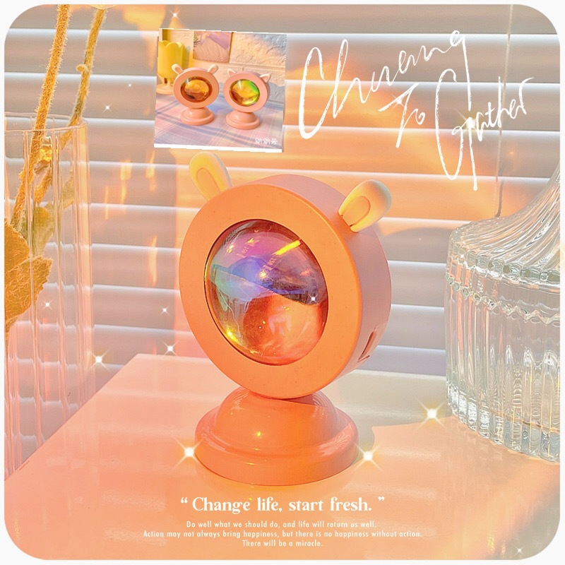 Net red sunset lights never set projection lights rainbow color RGB pink sunset atmosphere mini desk lamp 753 full figure