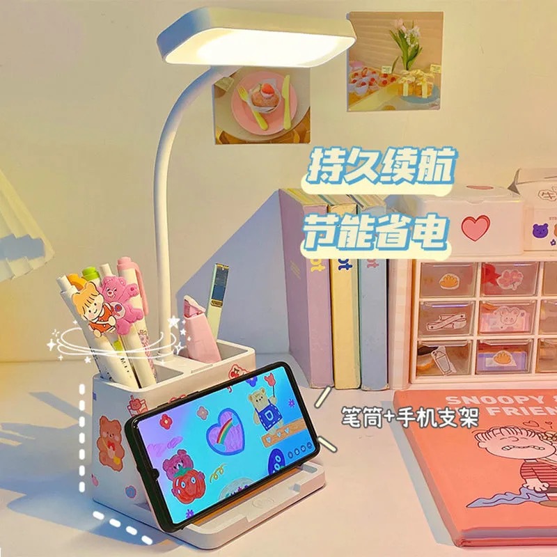 ins Desk lamp dedicated to study dormitory writing homework Charging bedroom bedside fashion children girls desk eye protection lamp 863 Specification drawing