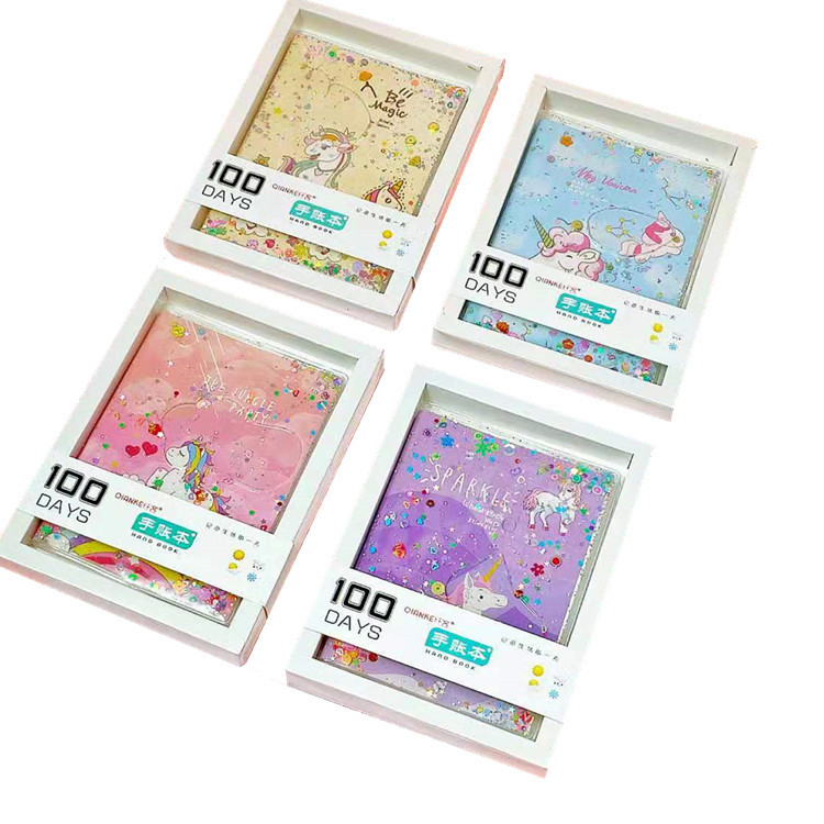 Creative Ledger Notebook Quicksand glue set This student stationery diary loose-leaf notepad Gift wholesale 958 Item Picture