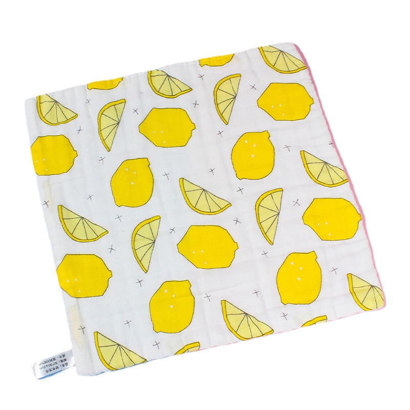 High-density cotton six-layer gauze square towel 25*25 cartoon printing absorbent soft baby garden children's towel saliva 418 Item Picture