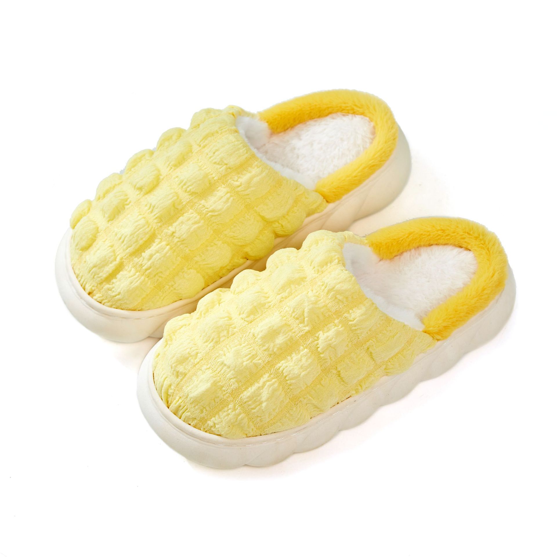 Cotton slippers home wholesale PVC super thick bottom step poo puffs couple winter indoor and outdoor warm Tiktok boom model 464 Item Picture