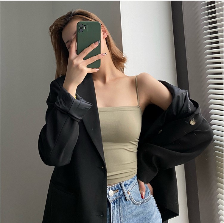 Korean version of the beautiful back halter with chest inside with chest pad Spice Girl bottom wrap chest one-piece vest wearing top 619 full figure