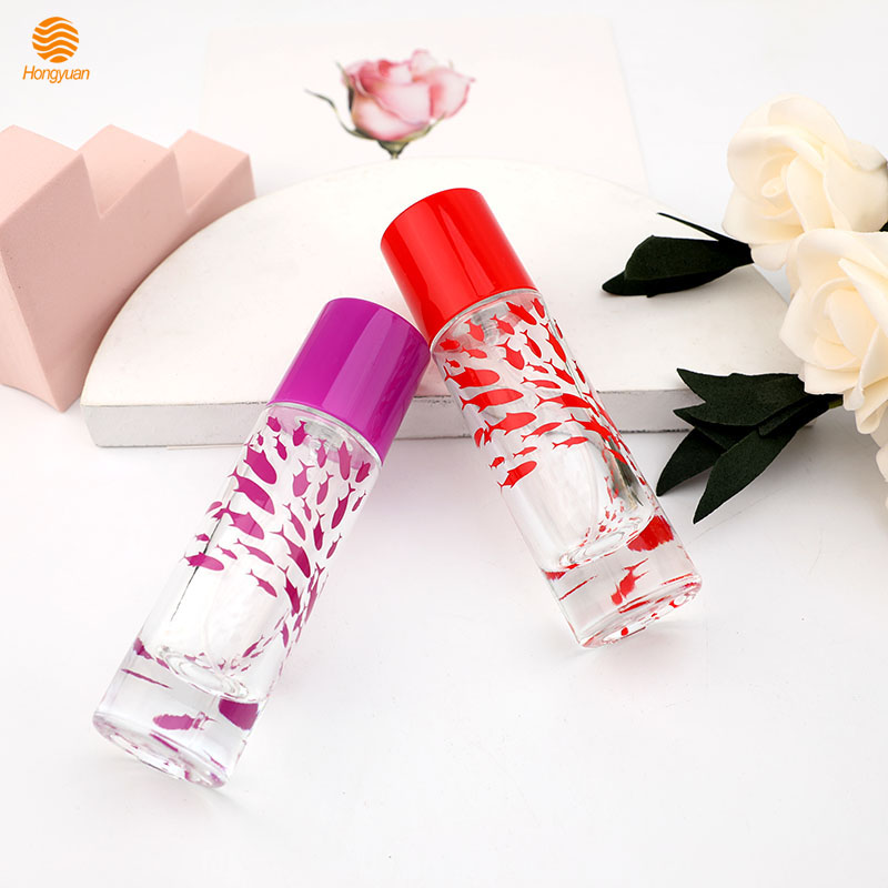 Spot wholesale straight round bottle perfume spray bottle spray color glass bottle printed perfume bottle travel portable dispenser bottle