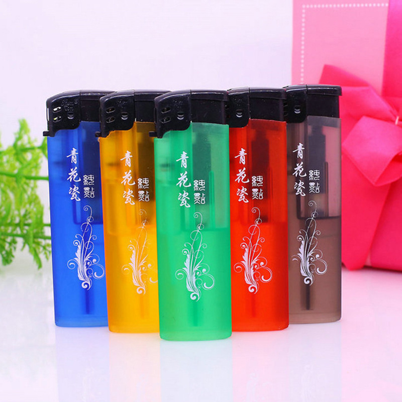 Manufacturers disposable lighter wholesale advertising lighter products logo leather grain windproof plastic lighter 432 details Picture