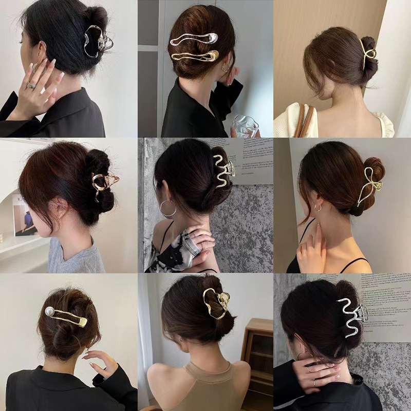 Night market simple wholesale bangs hair clip catch net red metal Korean version catch shark clip fairy small fresh duck beak 807