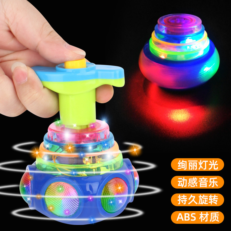 Net red children's luminous toys light music gyroscopic toys boys and girls stalls square wholesale cross-border 683 full figure
