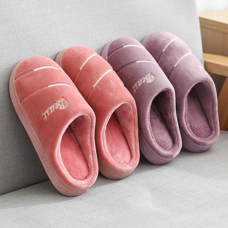 Cotton slippers home wholesale men's full package with winter indoor thick bottom home non-slip stall month woolly slippers female 708 full figure