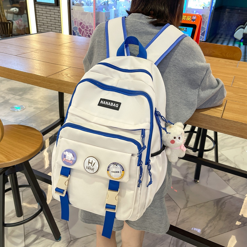 Middle school backpack Female middle school student high school large capacity college student backpack Klein Blue backpack male Instagram tide 495