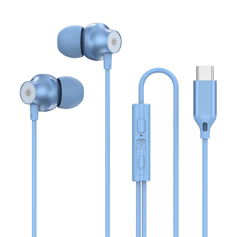 Type-c Metal Heavy Bass Wired Headphones In-Ear 3.5MM wire control tuning band Microphone Mobile phone Headphones Wholesale 739