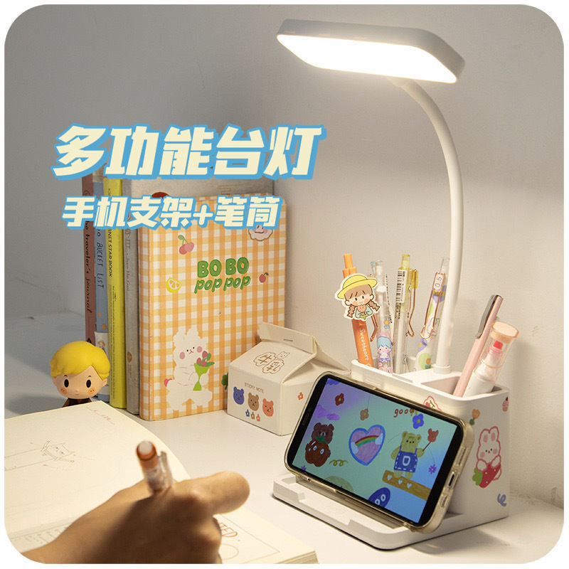 ins Desk lamp dedicated to study dormitory writing homework Charging bedroom bedside fashion children girls desk eye protection lamp 863 details Picture