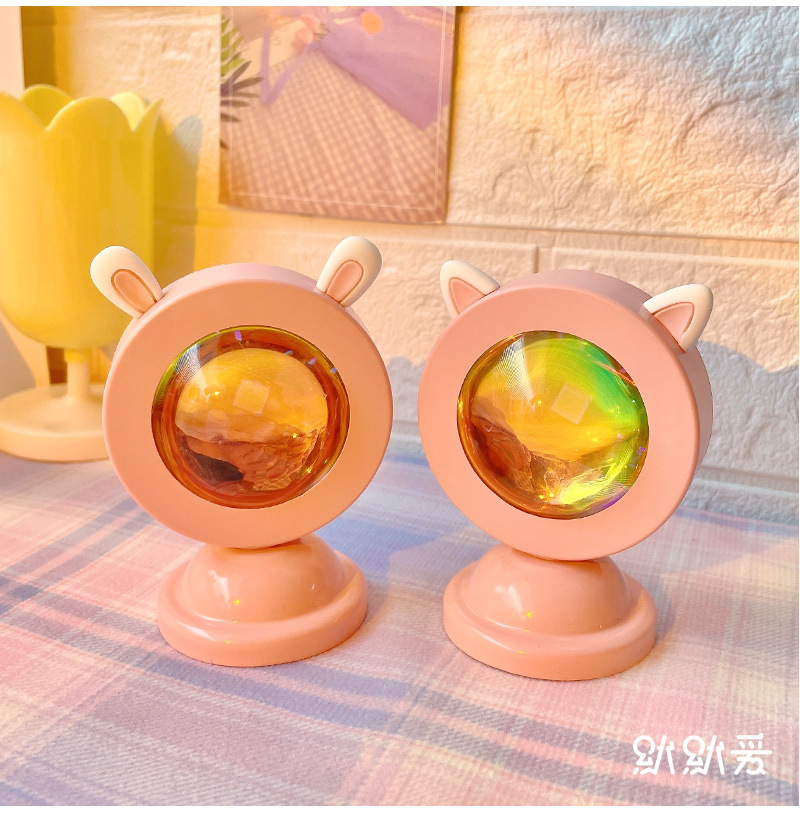 Net red sunset lights never set projection lights rainbow color RGB pink sunset atmosphere mini desk lamp 753 details Picture