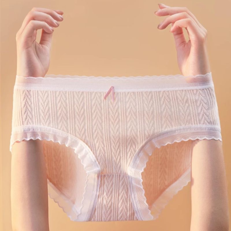 Women's seamless, thin, breathable and sexy new mid-waist triangle shorts for girls and students Specification image