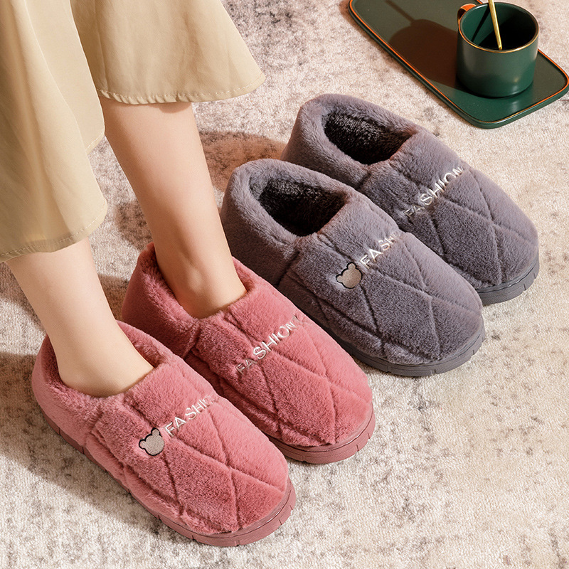 Cotton slippers home wholesale men's full package with winter indoor thick bottom home non-slip stall month woolly slippers female 708 Application Scenario