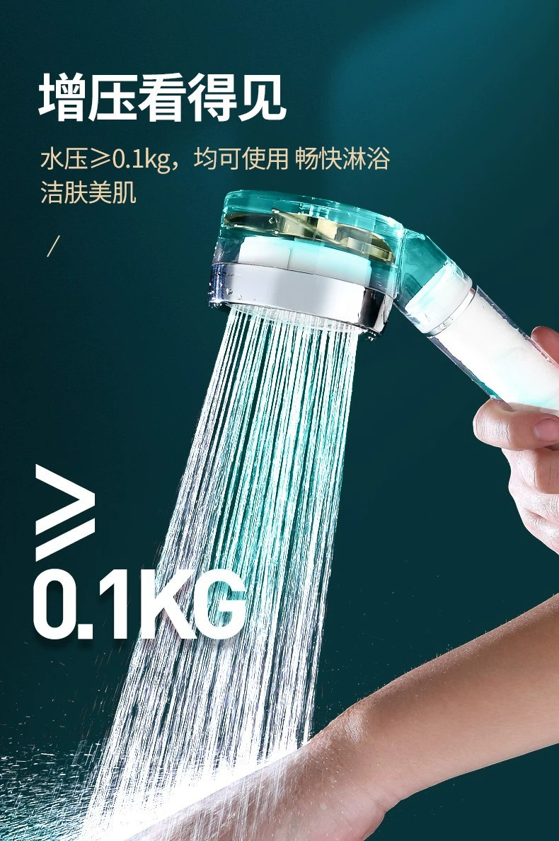 跨境热卖LED灯花洒七彩发光小蛮腰增压淋浴头沐浴过滤净水莲蓬头详情4