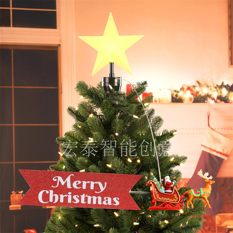 Mr.Christmas树顶星鹿拉雪车圣诞用品圣诞摆件圣诞礼品圣诞装饰品圣诞音乐盒图