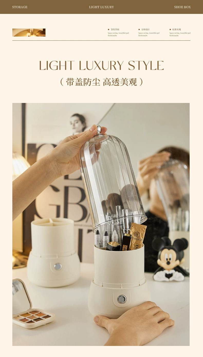 Y169-217 Rotating makeup brush storage cylinder, desktop cosmetics storage box, dressing table organizing box, storage cylinder detail image 5
