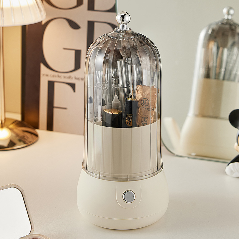 Y169-217 Rotating makeup brush storage cylinder, desktop cosmetics storage box, dressing table organizing box, storage cylinder Application Scenario