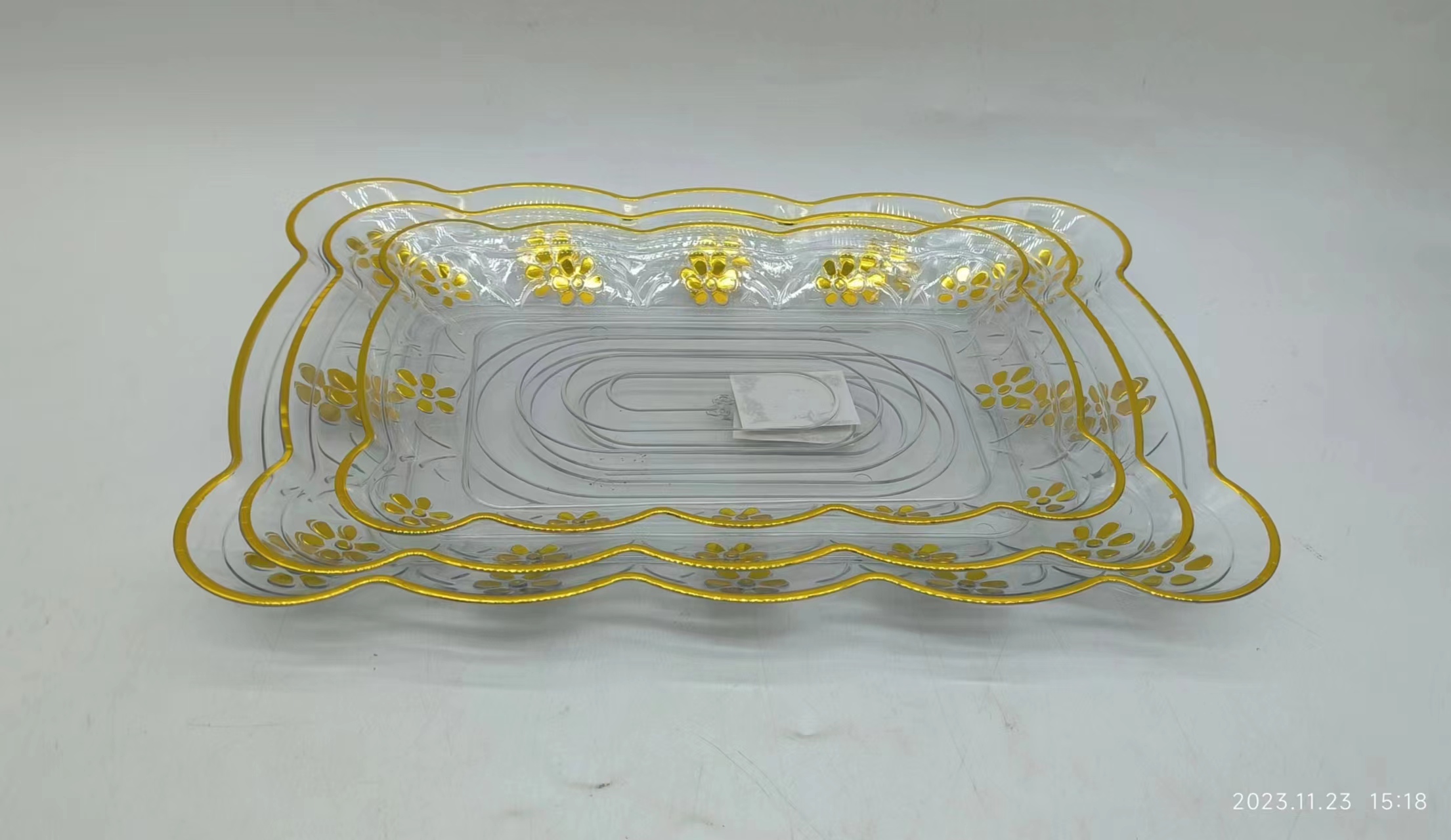Diameter 30CM PET plate tray home dining plate Transparent tea cup water cup tea plate cup plate plate dinner plate