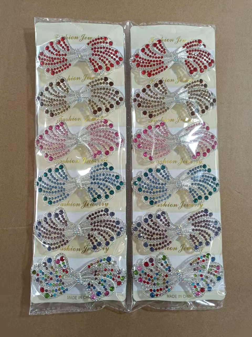 国内外爆款多钻合金发夹色彩缤纷8公分发夹